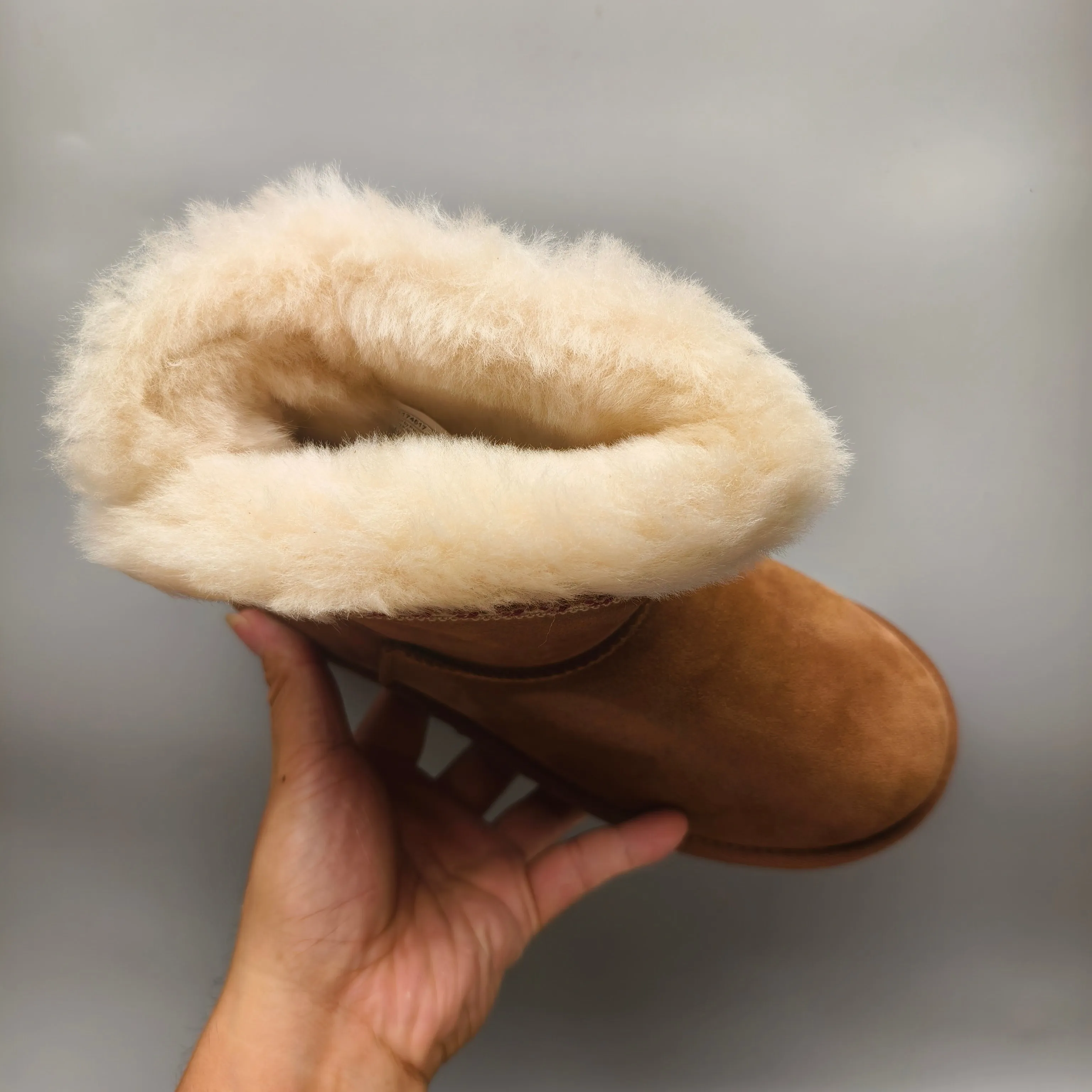 💰520 UGG sheepskin all-in-one snow boots 4517 ethnic style back buckle style color: maroon gray matching size: 35-40